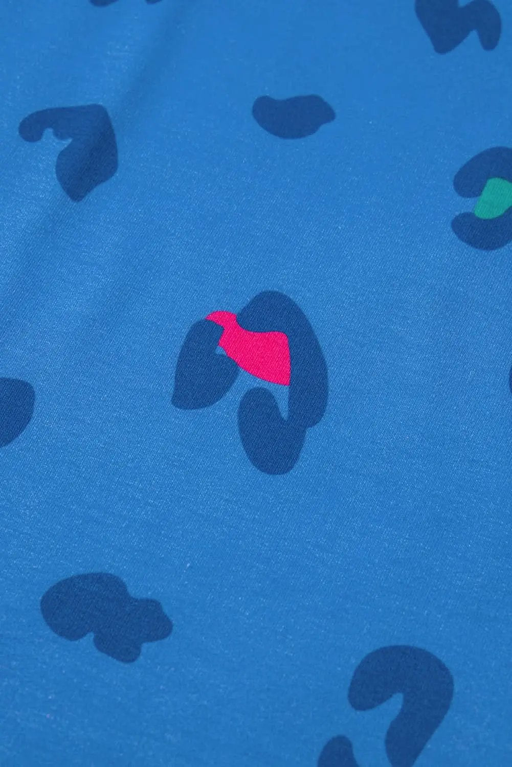 Sky blue leopard print pullover - Love Salve